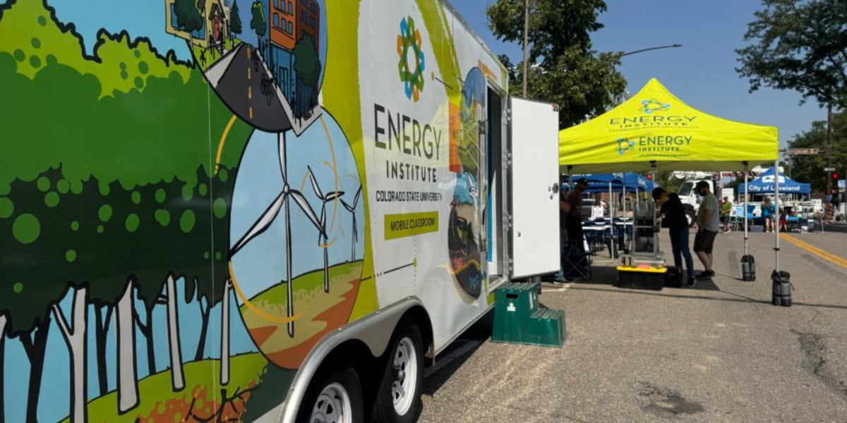 The mobile classsroom at an event in Loveland