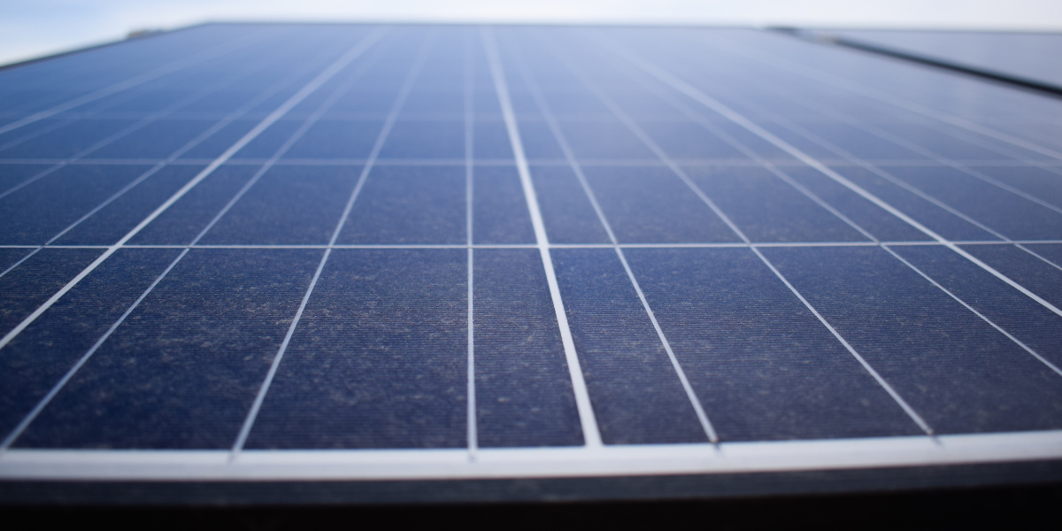 A close up of a solar panel