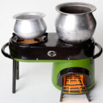 Double burner Envirofit cookstove.