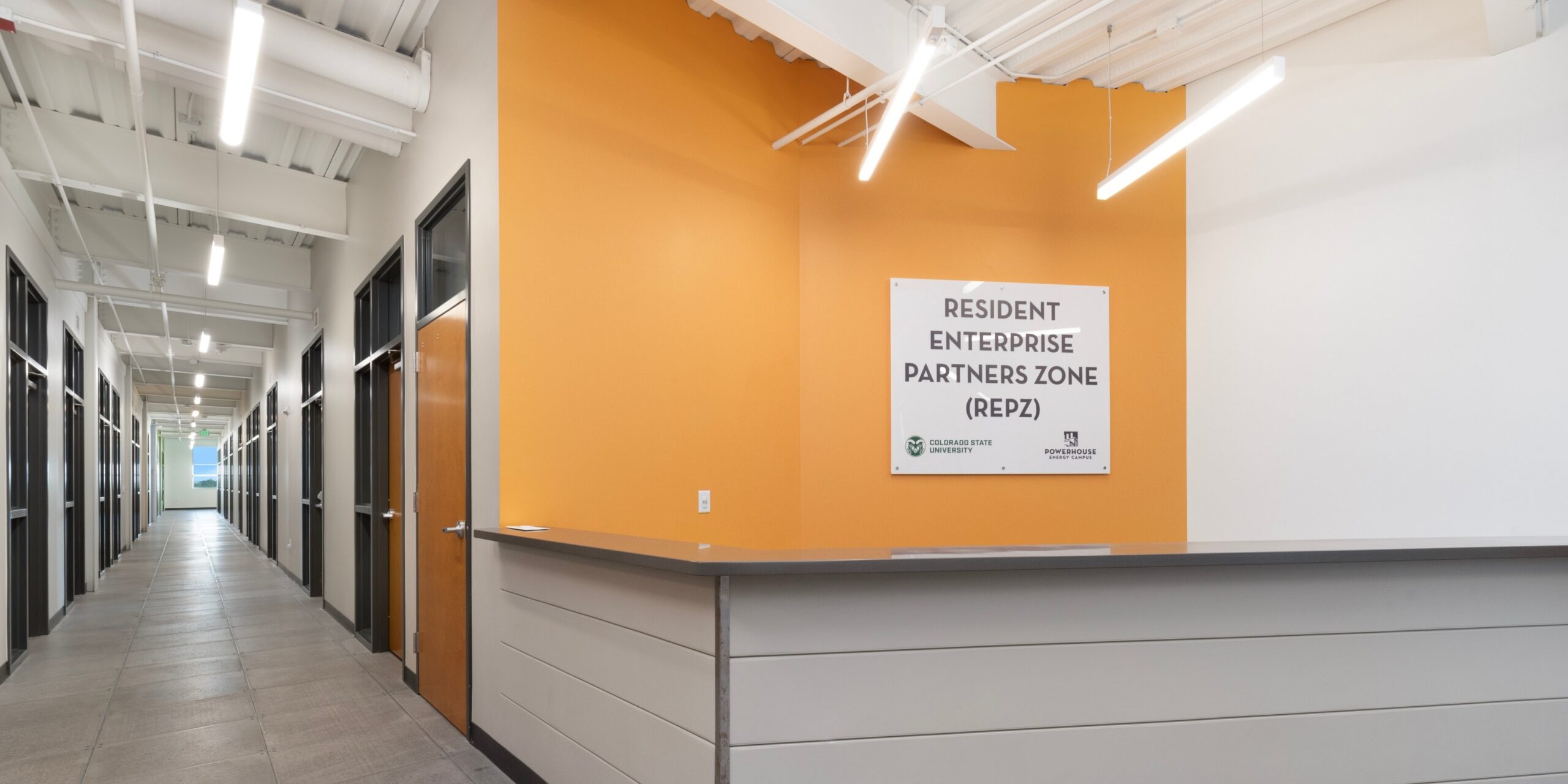 Front desk and yellow wall in the REPZ
